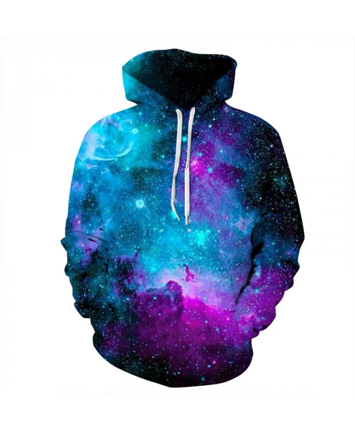 Latest Fashion Hoodies Colorful Space Galaxy Print Hooded Sweatshirt Women Men Sportwear
